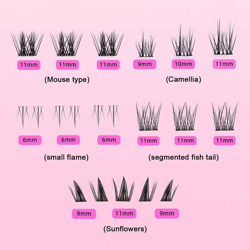 1 Box Self Adhesive Eyelash,Pre Glued Eyelash,Cluster Eyelash,No Need Glue,Easy To Put On, Diy Eyelash Extension