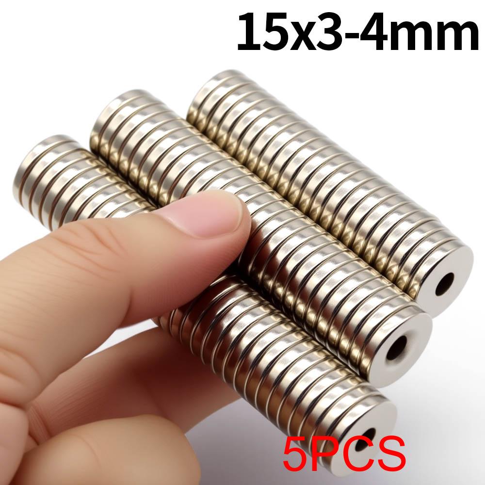 15x3-4mm Super Strong Neodymium Magnet N35 NdfeB Permanent Magnetic imanes Round With Holes Powerful Magnets Refrigerator Magnet