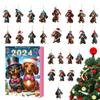 Christmas Dachshund Advent Calendar 2D Flat Acrylic Dog Pendants Countdown Calendar Advent Calendar Countdown Calendar Dog 2025