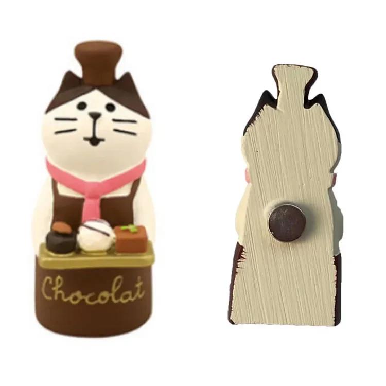 Resin Cute Cartoon Cat Fridge Magnetic Sticker Kawaii Zakka 3D Refrigerator Magnet Magnets Home Decoration Creative BirthdayGift