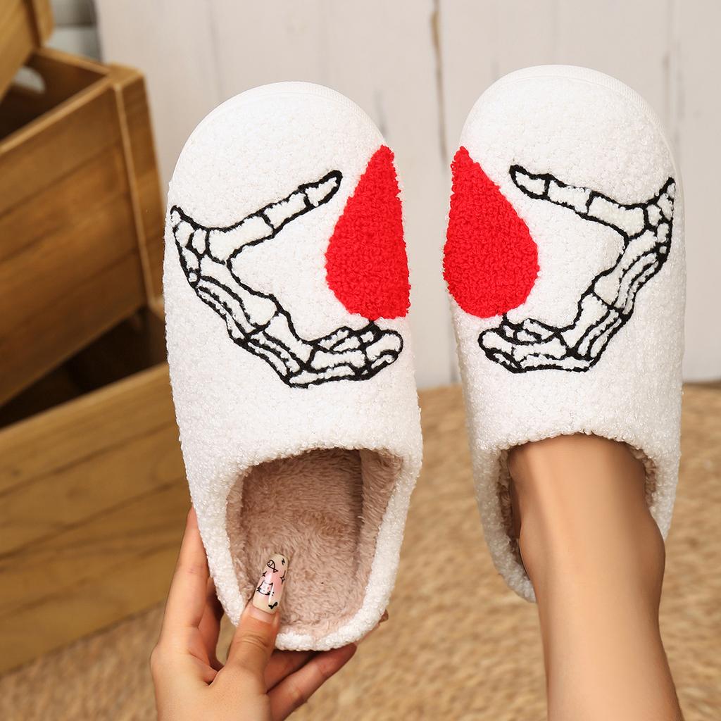 Halloween new home slippers warm men's and women's slippers support sticker code