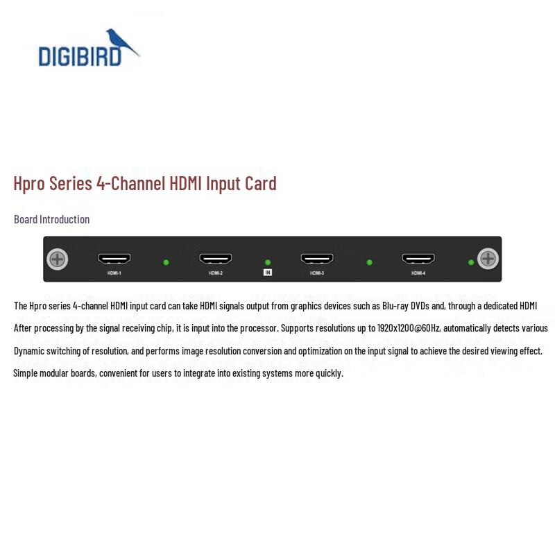 DIGIBIRD 4-Channel 1080P HDMI Video Wall Controller Card (CN version)