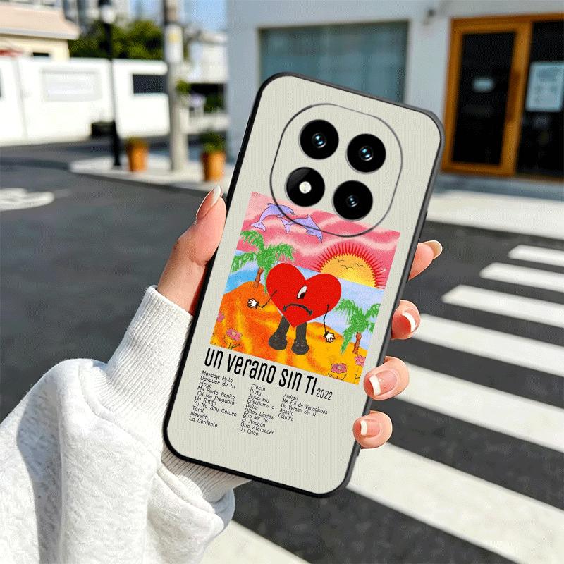 

Мягкий чехол для телефона Bad Bunny Heart для Xiaomi Redmi Note 12 13 14 15 Pro Plus 11 12S 11S 11T 10 4G Черная задняя крышка Redmi Note 12 5G
