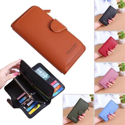 Fashion Women Leather Wallet Long Purse Phone Card Holder Case Clutch Large Capacity Ladies Girls  Mobile Phone Id Card Holder