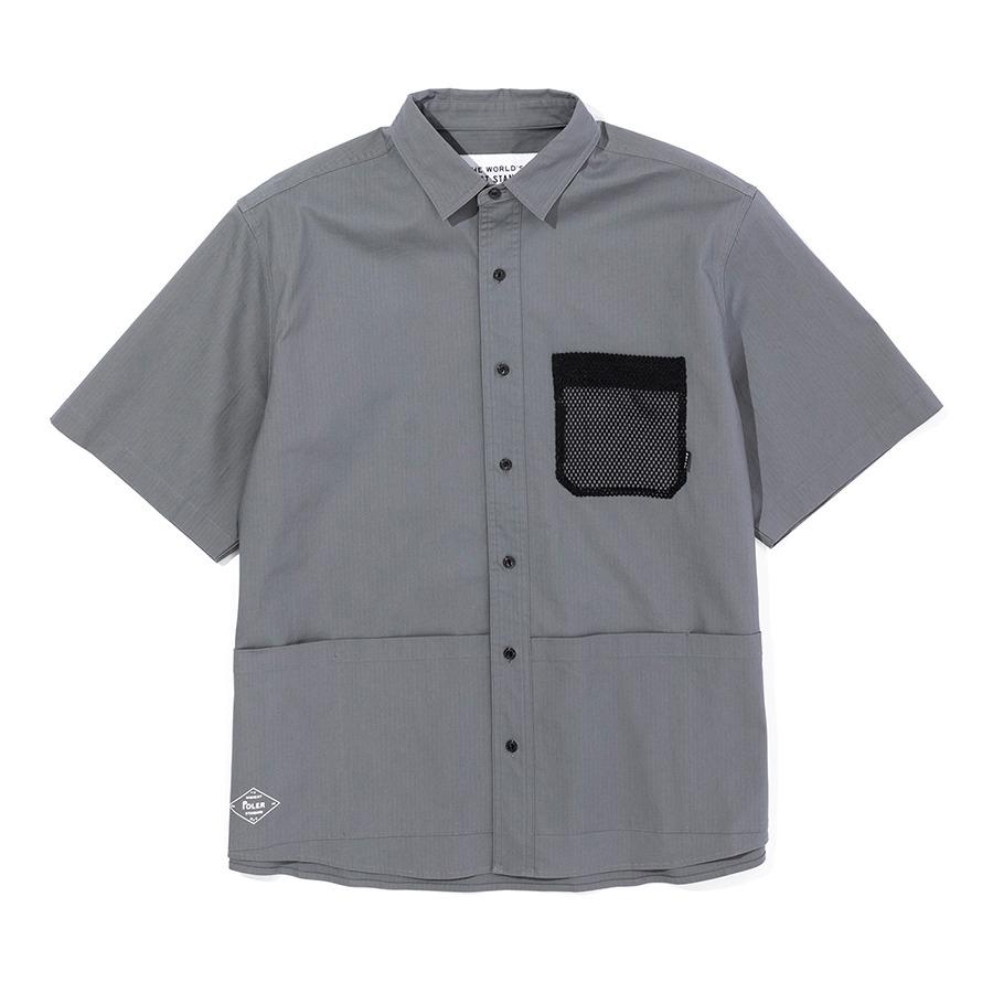 Polar Staff Stretch Multi-Pocket Relaxed Fit Shirt Gray S (231Mcv0005Grys)