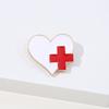 New Medical Medicine Brooch Pin Stethoscope Electrocardiogram Heart Shaped Enamel Metal Pin Nurse Doctor Backpack Lapel