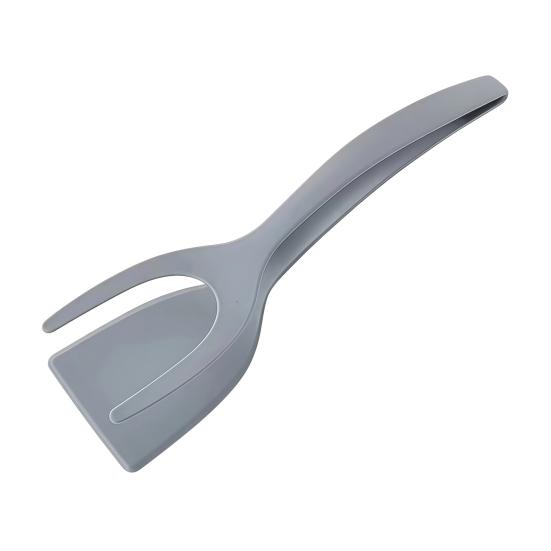 

2-in-1 Nylon Spatula Tongs Double-Headed Frying And Baking Tongs Heat-Resistant Kitchen Utensil with Long Handle сірий