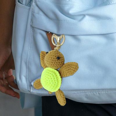 Knitted Turtle Keychain Exquisite Yarn Crochet Compact Size Portable Keyring Cartoon Style Mini Turtle Keychain