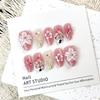 Reusable Handmade Summer 3D Nails Wearable Manicure Waterproof Jelly Gel Fake Nails Full Cover Easy To Wear 3D Flower Gel Nails