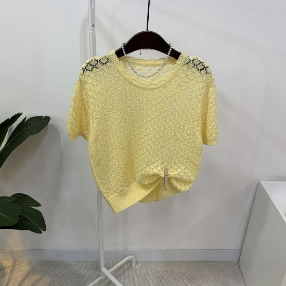 C S In The Room roSel Diamond punCh Knit Short Sleeve 4Color