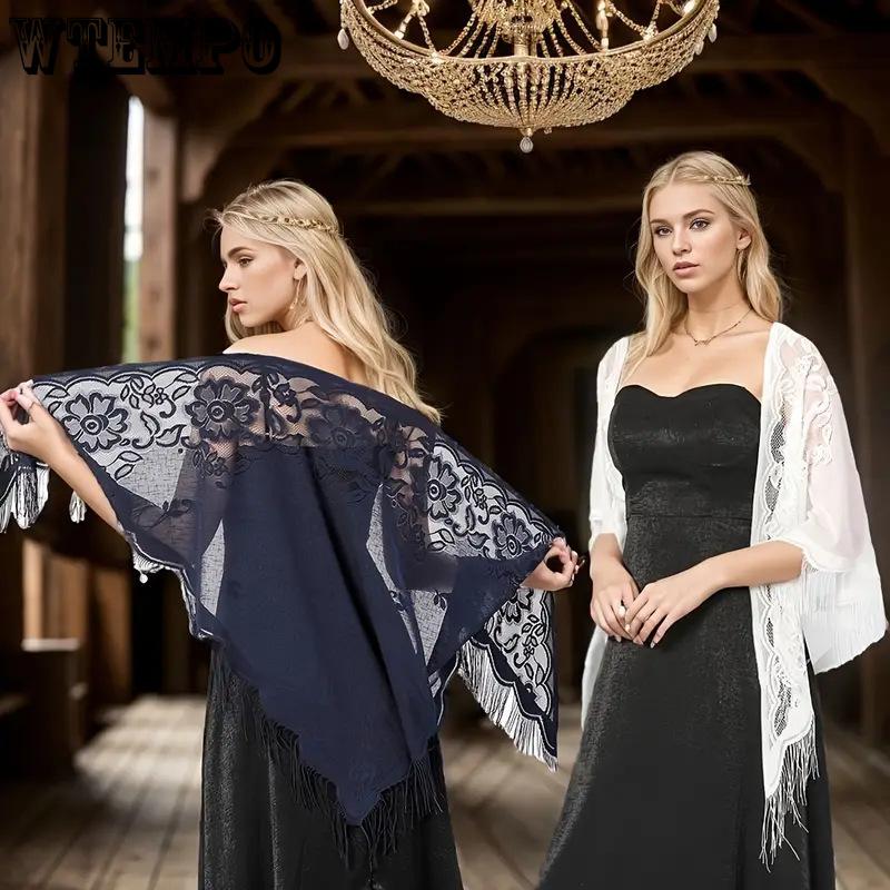 Lace Triangular Scarf Shawl Bride Bridesmaid Group Wedding Dress Banquet Shawl Triangular Scarf Women