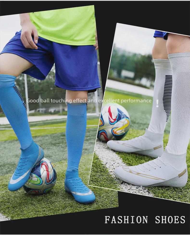 C Ronaldo Boys' High Top AG Football Shoes - Breathable, Neymar Style, Mandarin Duck Design, for Students