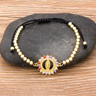 

Nidin Delicate Handmade Beads Bracelet Angel Jesus Natural Shell Adjustable Bracelets For Women Party Wedding Jewelry Gifts