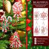 8 Pieces Peppermint Lollipop Candy Christmas Tree Ornaments Set,Polymer Clay Candy Lollipop Hanging Ornaments with Lollipop,Snowflake, Candy Cane for
