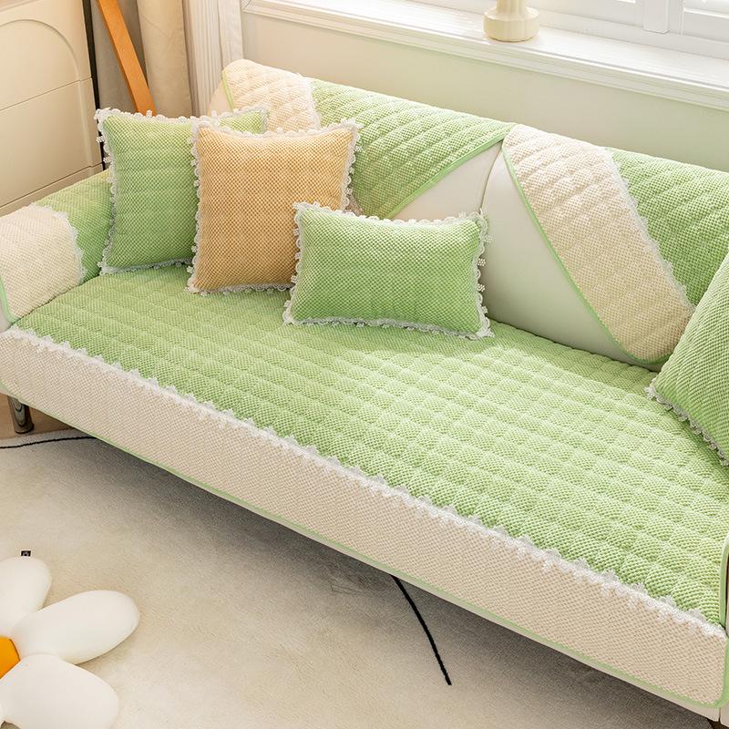 Sofa Cushion Velvet Four Seasons Universal Plush Cushion Non-Slip Sofa Cover Backrest Cover Cloth Winter