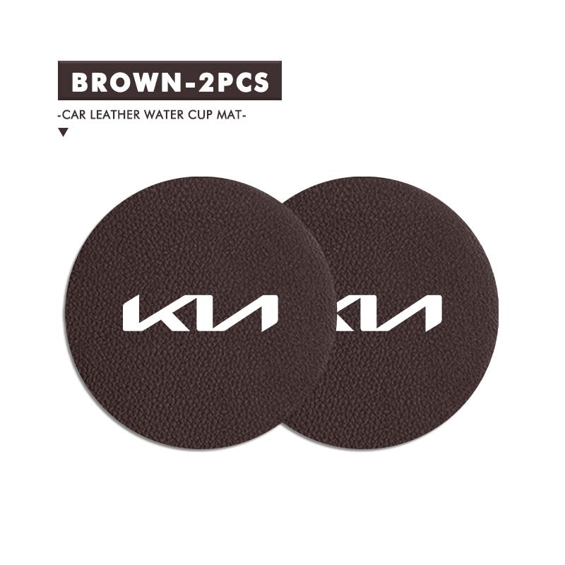 For KIA 2PCS Suede Car Coaster Water Cup Slot Non-Slip Pad Rio K5 K2 Sportage Ceed Sorento Picanto Stinger Soul Wqctu33