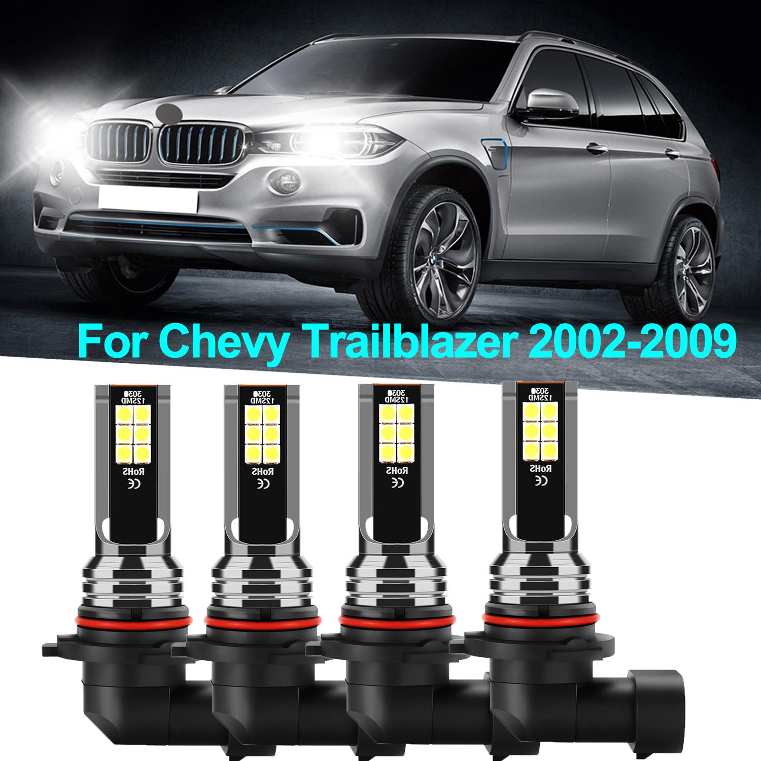 

Для Chevy Trailblazer 2002-2009 Прозрачные противотуманные фары 9006 9005 Светодиодные лампы 6000k высокая интенсивность Чипы 3570 CSP Без вентилятора 9005 9006 4PCS