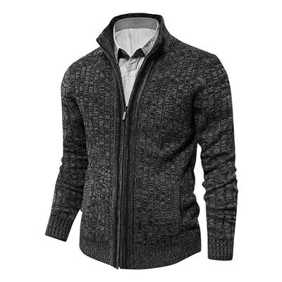 Men's Sweater 2025 Fall/Winter Men's Knitted Top Jacket Slim-fit High-neck Long-sleeved Cardigan