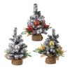 Small Tabletop Festival Display Tree Plush Trimmed Miniature Christmas Tree Festival Table Ornament for Home Decors