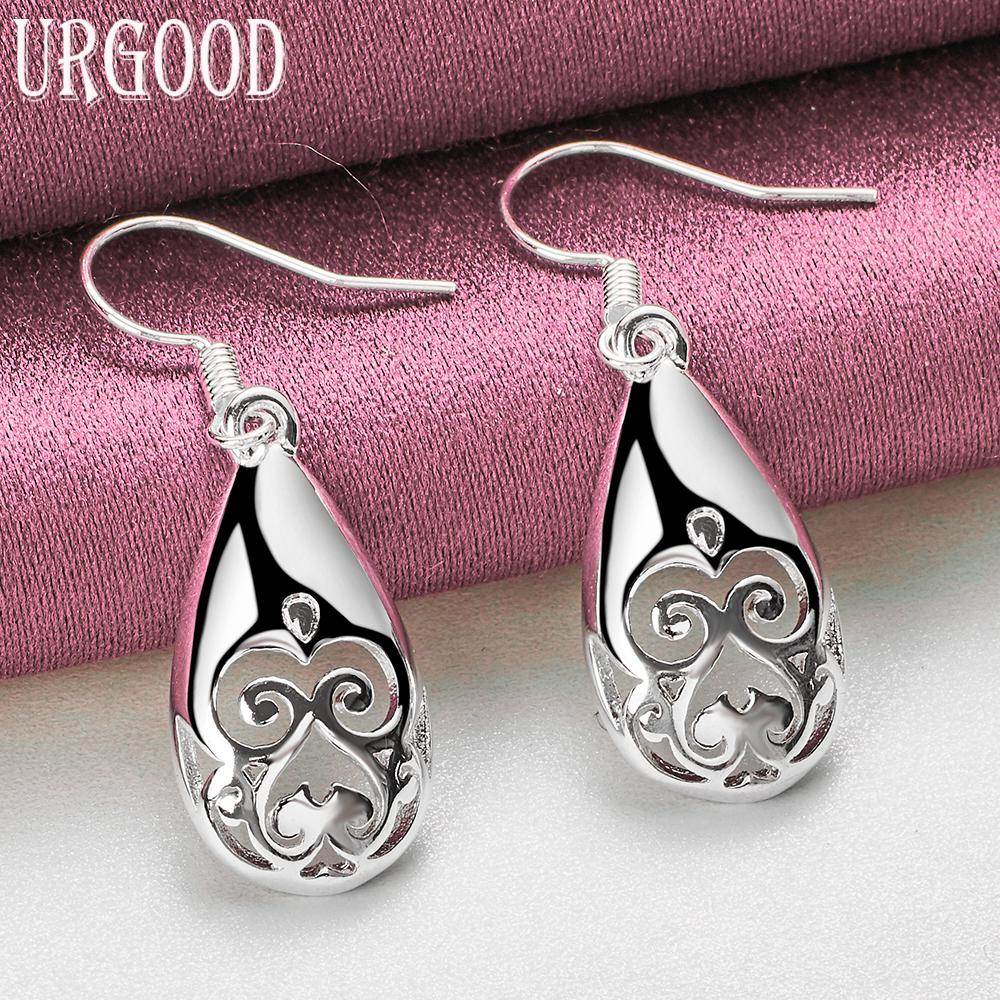 925 Sterling Silber Hochzeitsschmuck Muster Tropfenohrringe
