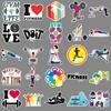 50pcs Fitness Cartoon Stickers: Sports DIY for Scooter, Suitcase, Stationery - Waterproof