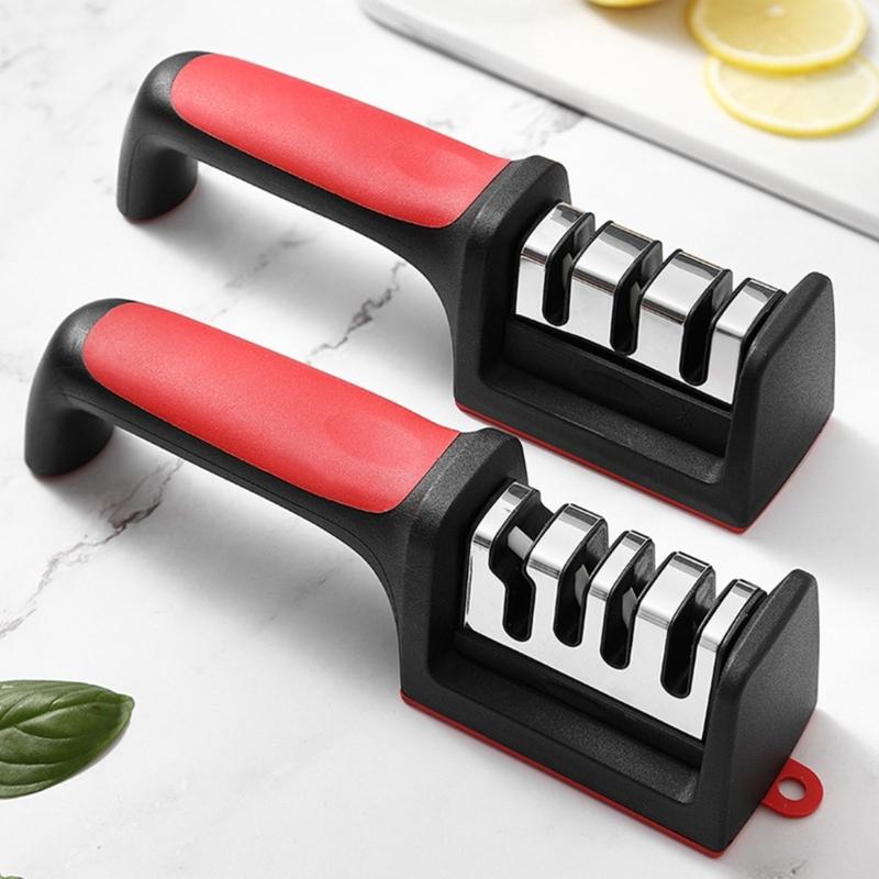 Practical Kitchen Blade Sharpener Tool Ergonomic Handle Nonslip Feet Ceramic Steel Construction For Fast Brims Restorations