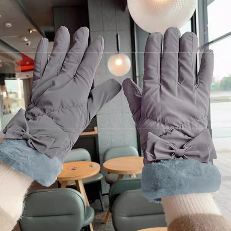 Winter Women's Gloves with Down Cotton for Cold Weather Keep Warm Windproof Touchscreen Fashion Soft Female Mittens for Outdoors