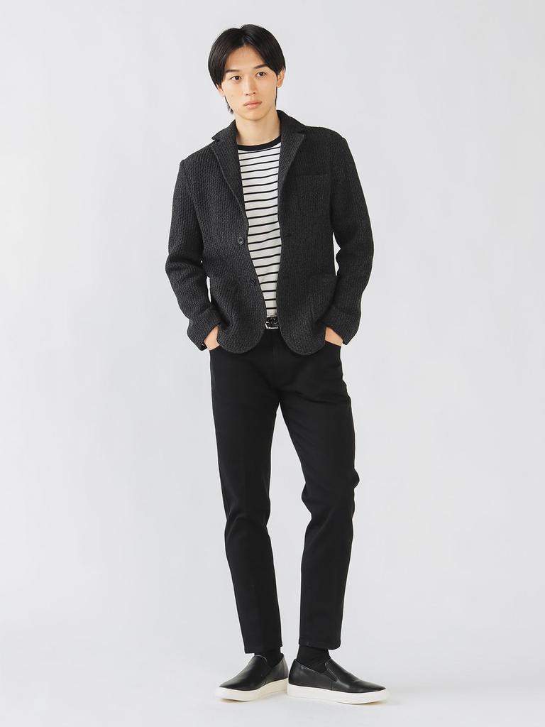 Beams Heart Stretch Tailored Denim Size M Men's 5-Pocket Jeans, Black,