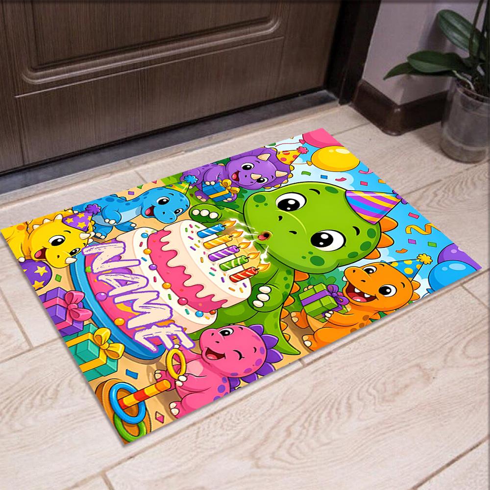 Custom Name Dinosaur Printed Carpet,Rug for Office Chair Living Room Bedroom Kitchen Room Decor Gifts.