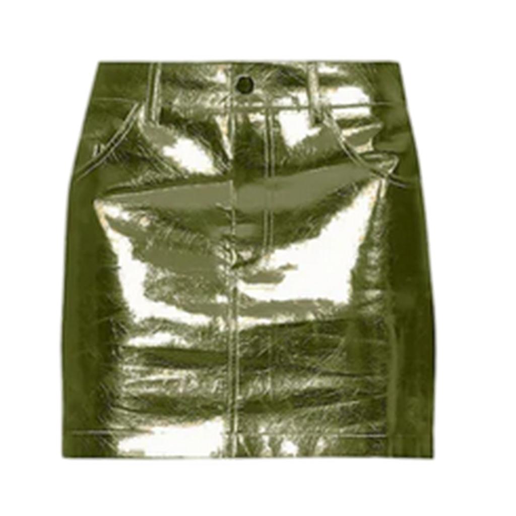 AmyLynn Womens/Ladies Metallic Faux Leather Mini Skirt