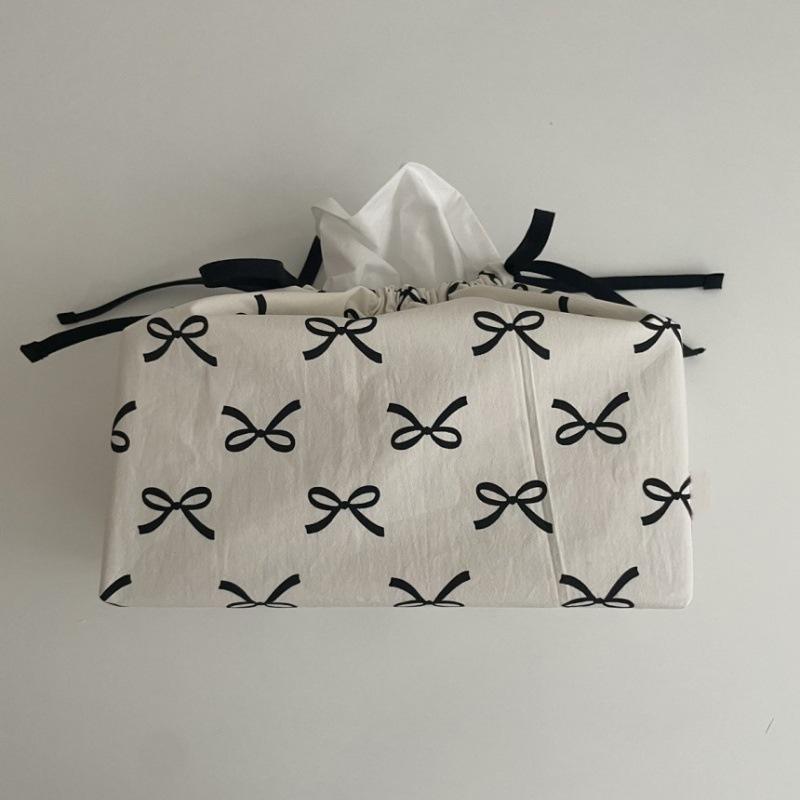Bow Tie, Drawstring Bag, Drawstring Pocket, Large Capacity, Storage Bag, Home Decoration, Fabric Tissue Box
