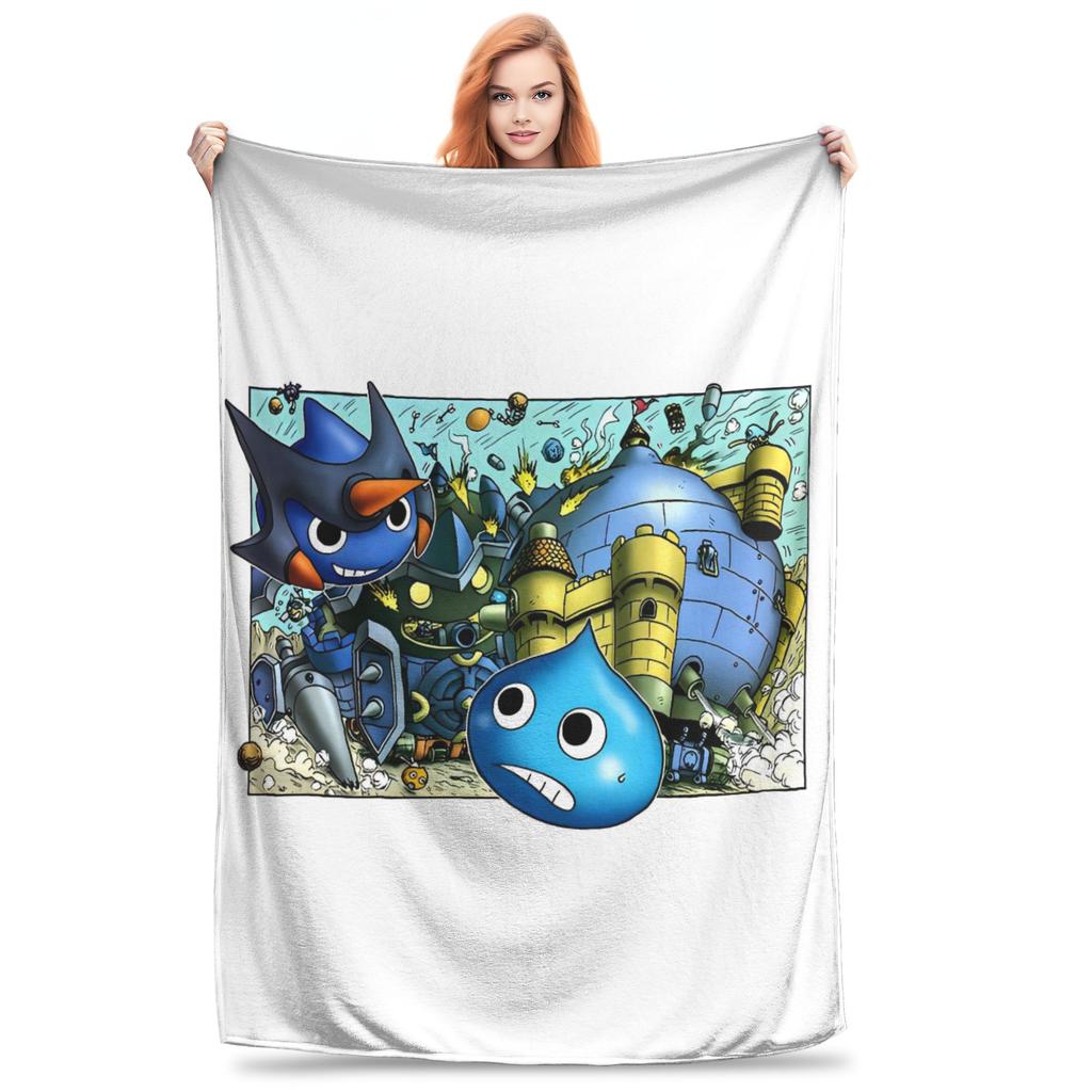 D-Dragon Quest Slime Plush Blankets Kids  Flannel Throw Blanket For Couch Chair Sofa Bed Warm Custom Quality Bedspread Gift Idea