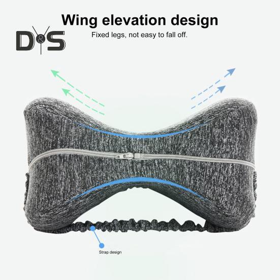 Leg Knee Pillow Memory Foam Leg Pillow with Elastic Strap Ergonomic Knee Cushion with Washable Cover for Side Sleepers Soothing Pain Relief