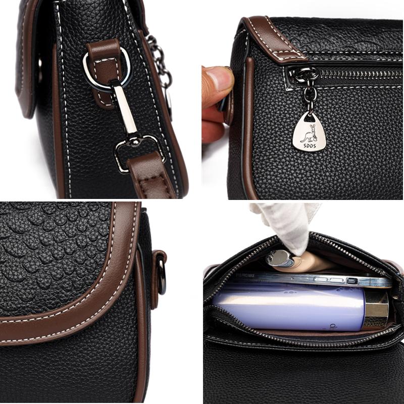 Luxo couro genuíno pequeno saco do mensageiro crocodilos padrão bolsa de ombro feminina crossbody bolsa de couro de vaca nova'