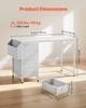 Computer Desk with Fabric Drawers, 120 Cm Reversible Study Work Writing Desk for Modern Home Office Bedroom, Simple Modern Cute PC Table Metal Frame