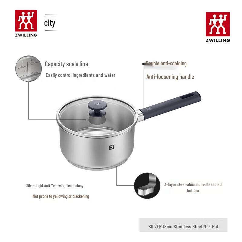 

ZWILLING SILVER 26cm Stainless Steel Deep Frying Pan