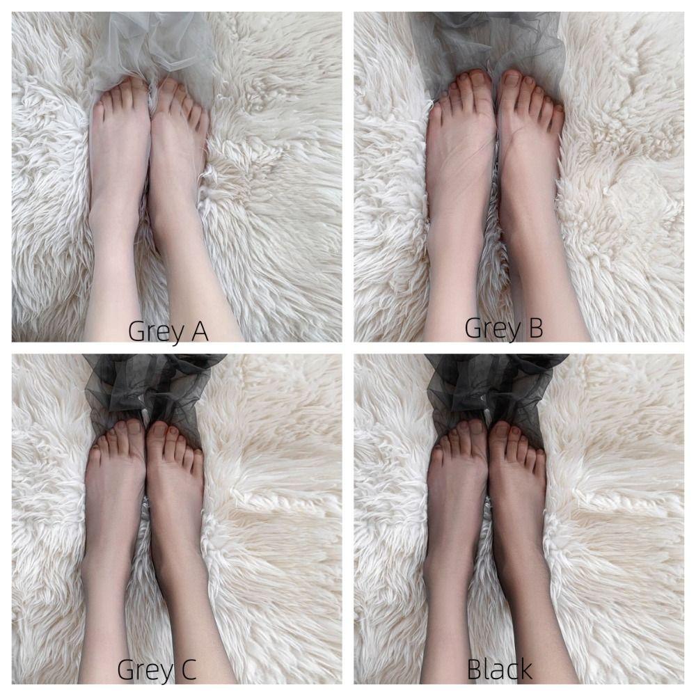 Mesh Grey Pantyhose Solid Color Ultrathin Stockings Simple Silk Stockings  Women