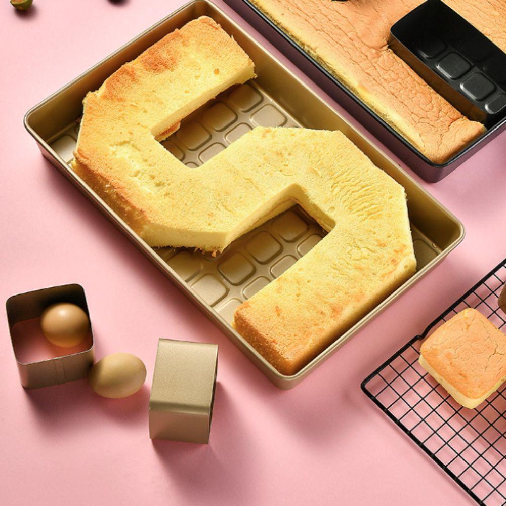 10pcs Carbon Steel Bread Mold Non-stick Baking Tray Multifunctional Alphabet Number Baking Pan Oven