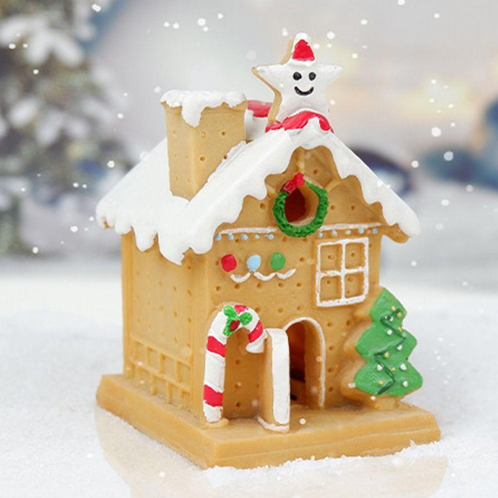 3D Christmas House Statue Cartoon Christmas Miniature Cookie House  Kids Gift
