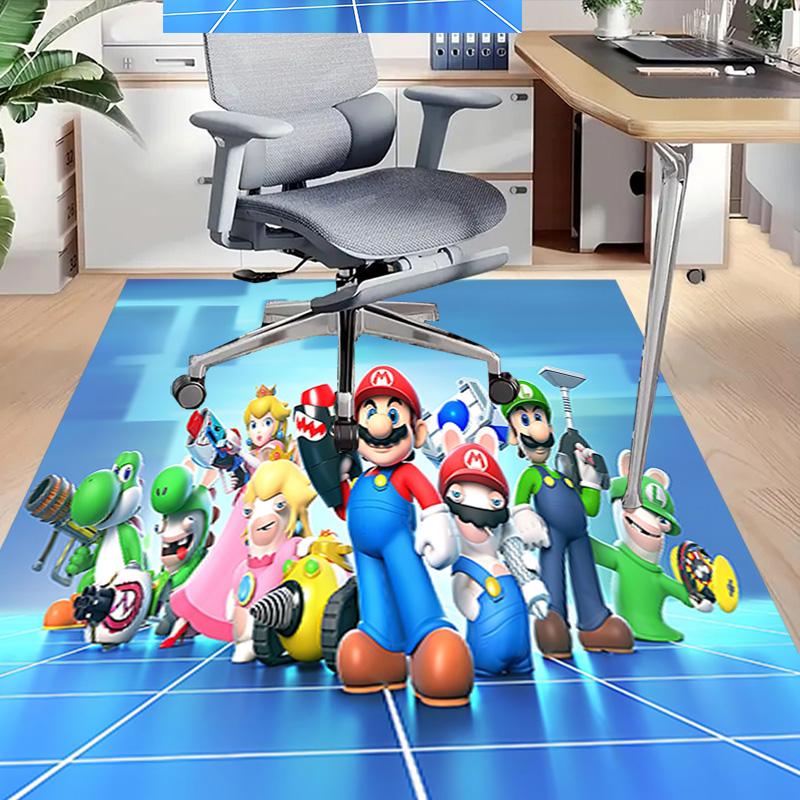 1pc Super Mario Bros Team Carpet for Playroom Bedroom Living Room Sofa Home Decor,kids Game Area Rug Non-slip Floor Mat Y72914