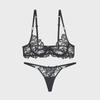 Women's Sexy Lace Bra and Panty Set, Embroidered, Anti-Sag, for Big Breasts