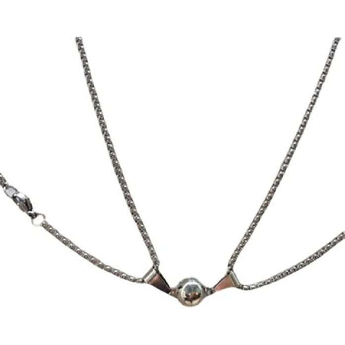 Caiyao 2Pcs Stainless Steel Mutual Attraction Couples Matching Spaceman Pendant Necklace Astronaut Promise Necklace for Women Men Friends Him Her