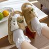 Cute Apple Slippers Autumn and Winter Home Household Student Dormitory Plush Warm Open-toed Fluffy Slippers
