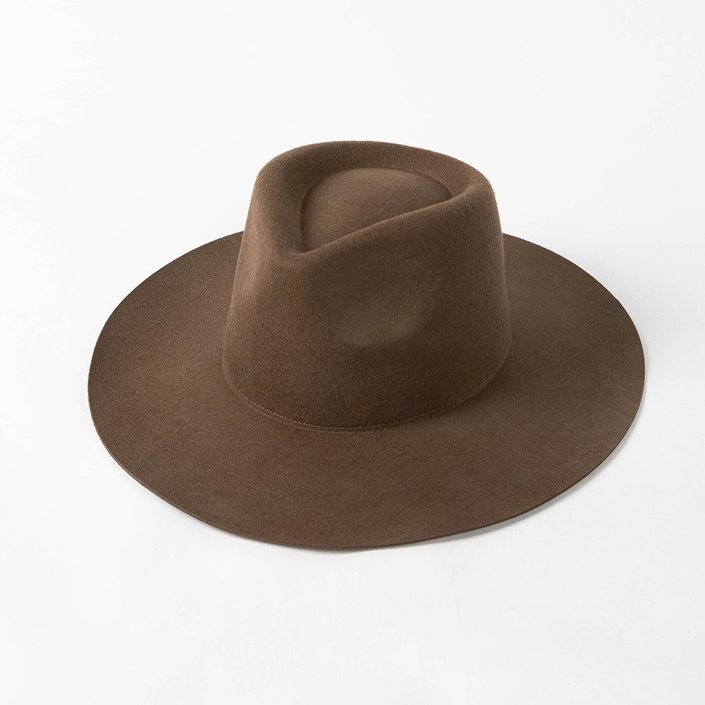 Ins Classiwinter Candy Color Wool Solid Lady Fedoras Cap Men Women Leisure Panamjazz Hat