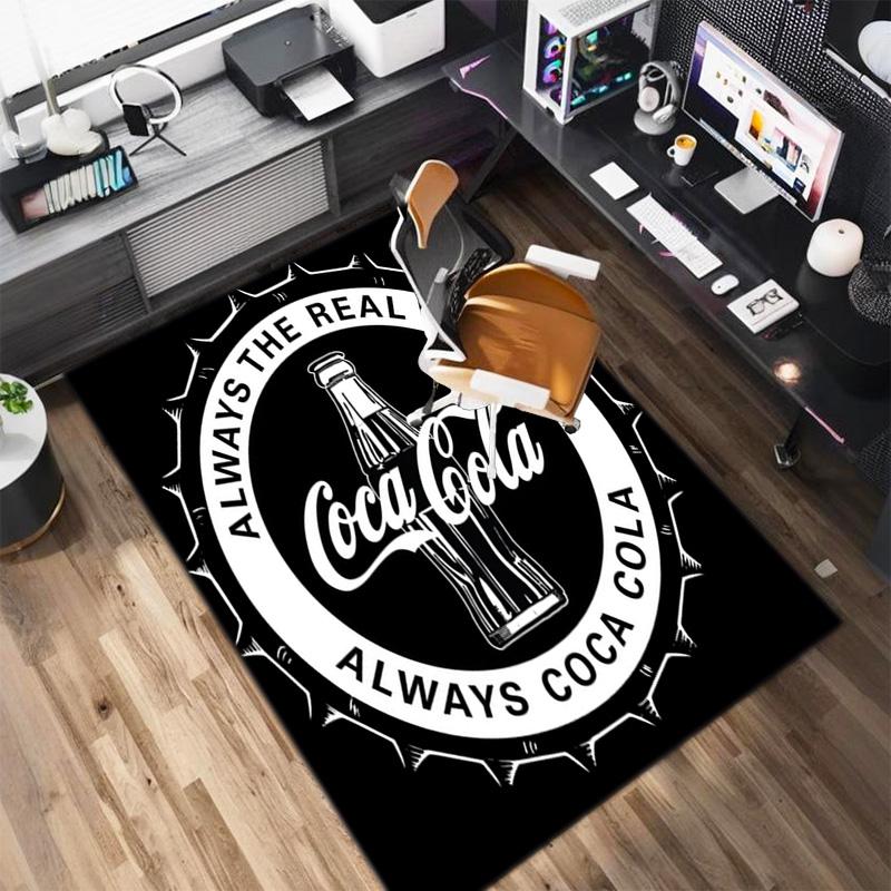 Christmas Gift Halloween Themed Cola Beverage Coca Cola Carpet Is Suitable for Living Room and Bedroom Doormats Office Balcony Decorative Carpet V27