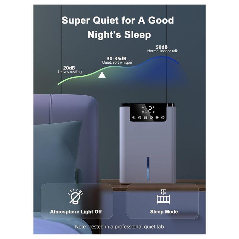 B69A Auto Shut Off Quiet Dehumidifier With Timer Sleep Mode 7 Colors LED Light For Home Bedroom Closet US US Plug