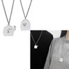 2 Pack Specter Pendant Necklace Chain Necklaces Birthday Gift Necklaces Stainless Steel Texture for Party and Daily