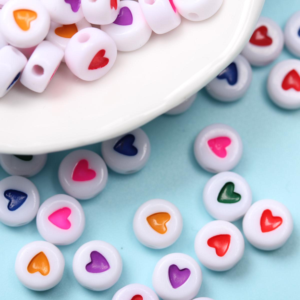 

Hanmade Jewelry Accessories 150PCS Acrylic bead Heart Shape Spacer Beads DIY Loose Necklace Bracelet Making 7mm