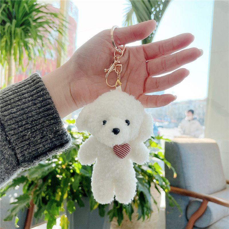 Love Bear Dog Plush Pendant Toy Key Chain For Adorable Decorations Soft And Durable 11cm Birthday Gift