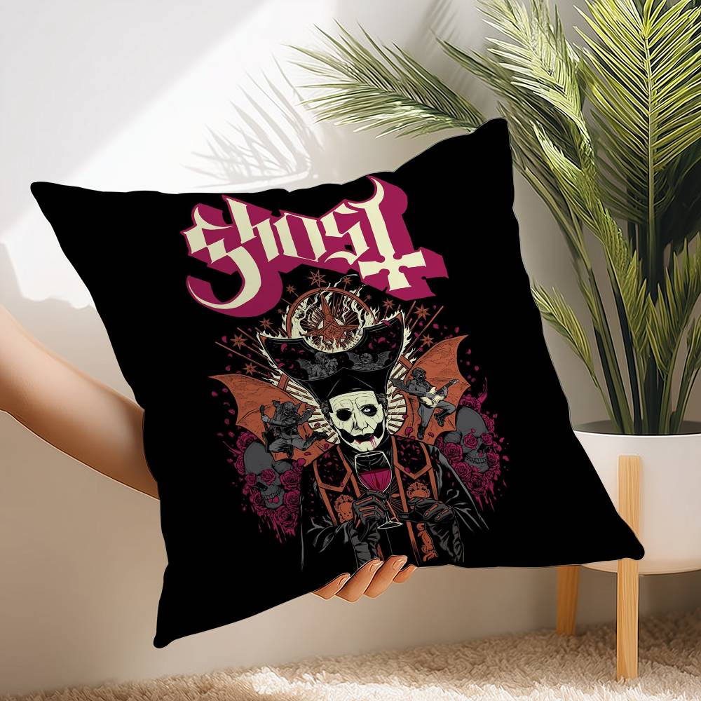 Cool G-Ghost BandS Pillow Case Short Plush Print Cushion Cover Square Throw Pillow Covers Sofa Home Decor